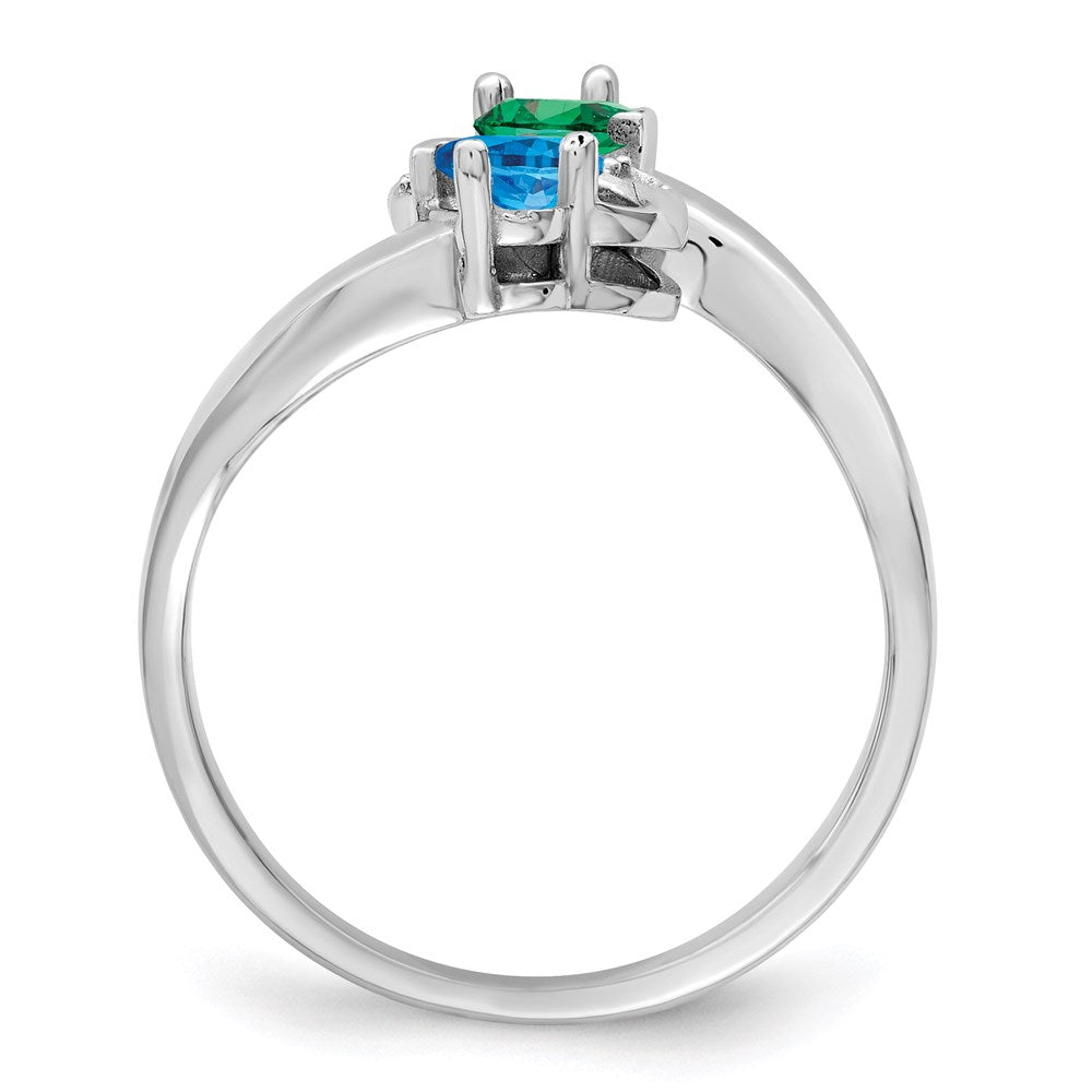 14k White Gold Genuine Family Jewelry Ring