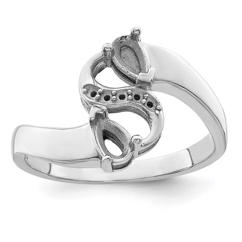 14KW Personalized 2-Name Diamond and Synthetic 2 Stone Couple's Ring