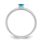 14k White Gold Genuine 1 Stone Mother's Ring