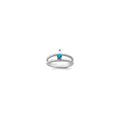 14k White Gold Synthetic Family Jewelry Ring