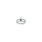 14k White Gold Genuine 1 Stone Mother's Ring