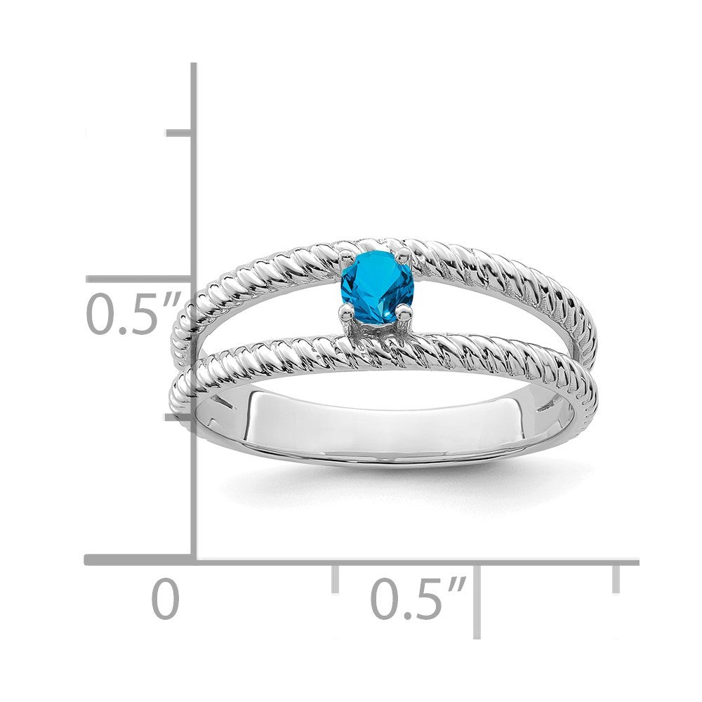 14k White Gold Genuine 1 Stone Mother's Ring