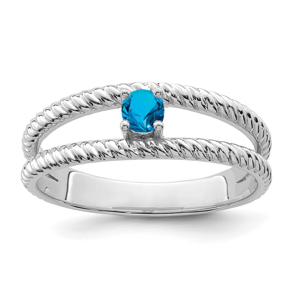 14k White Gold Genuine 1 Stone Mother's Ring