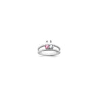 14k White Gold Synthetic Family Jewelry Ring