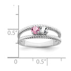 14k White Gold Synthetic Family Jewelry Ring