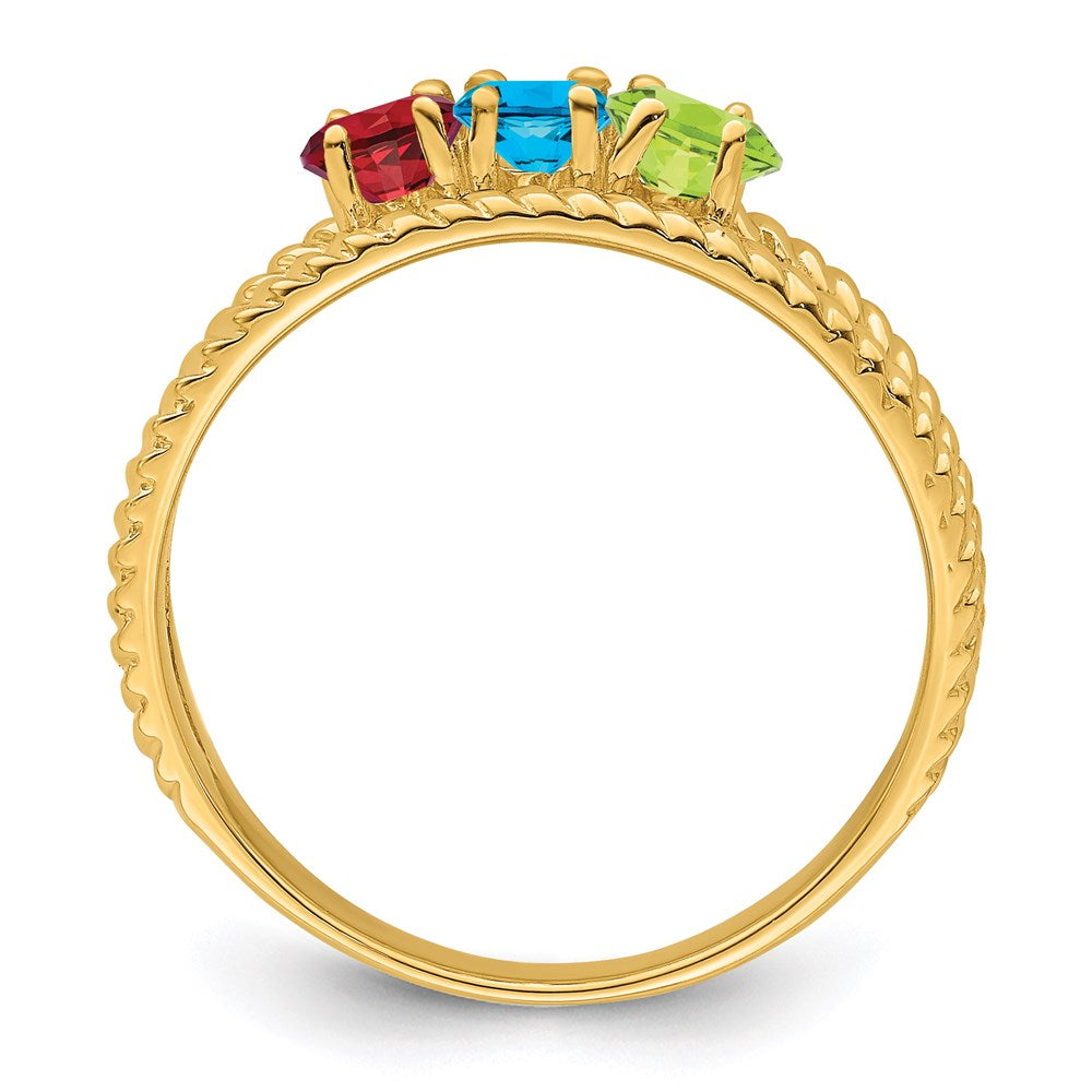 14k Genuine 3 Stone Mother's Ring