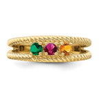 14k Genuine 3 Stone Mother's Ring