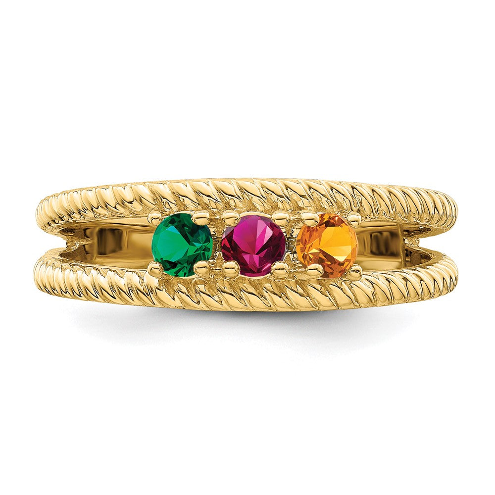 14k Genuine 3 Stone Mother's Ring