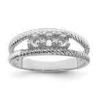 14k White Gold 3mm Synthetic Family Jewelry Ring