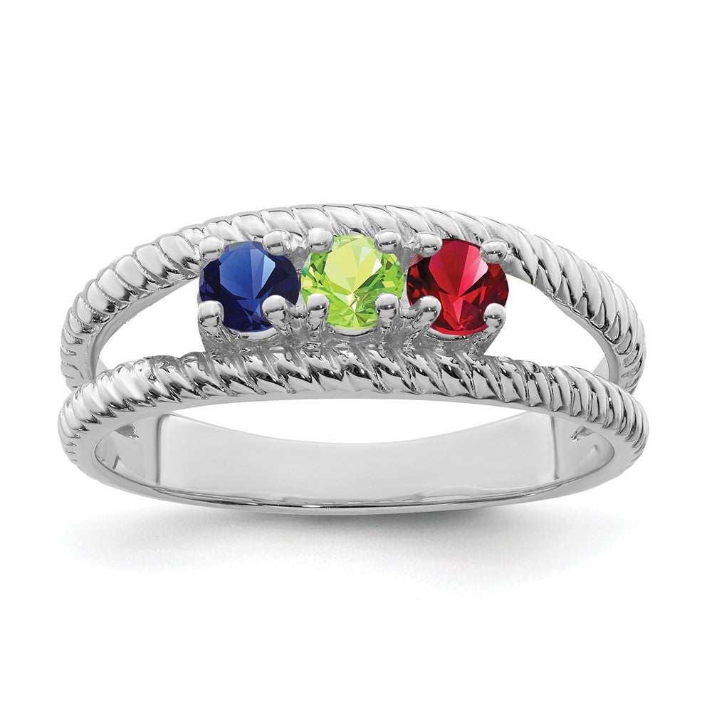 14k White Gold Family Jewelry Ring