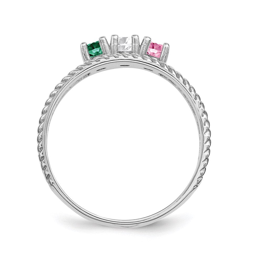 14k White Gold Family Jewelry Ring