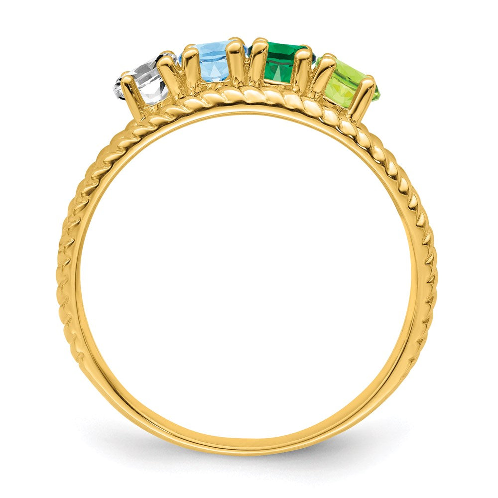 14k Genuine 4 Stone Mother's Ring