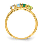 14k Synthetic Family Jewelry Ring