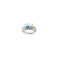 14k White Gold Synthetic Family Jewelry Ring