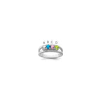 14k White Gold Family Jewelry Ring
