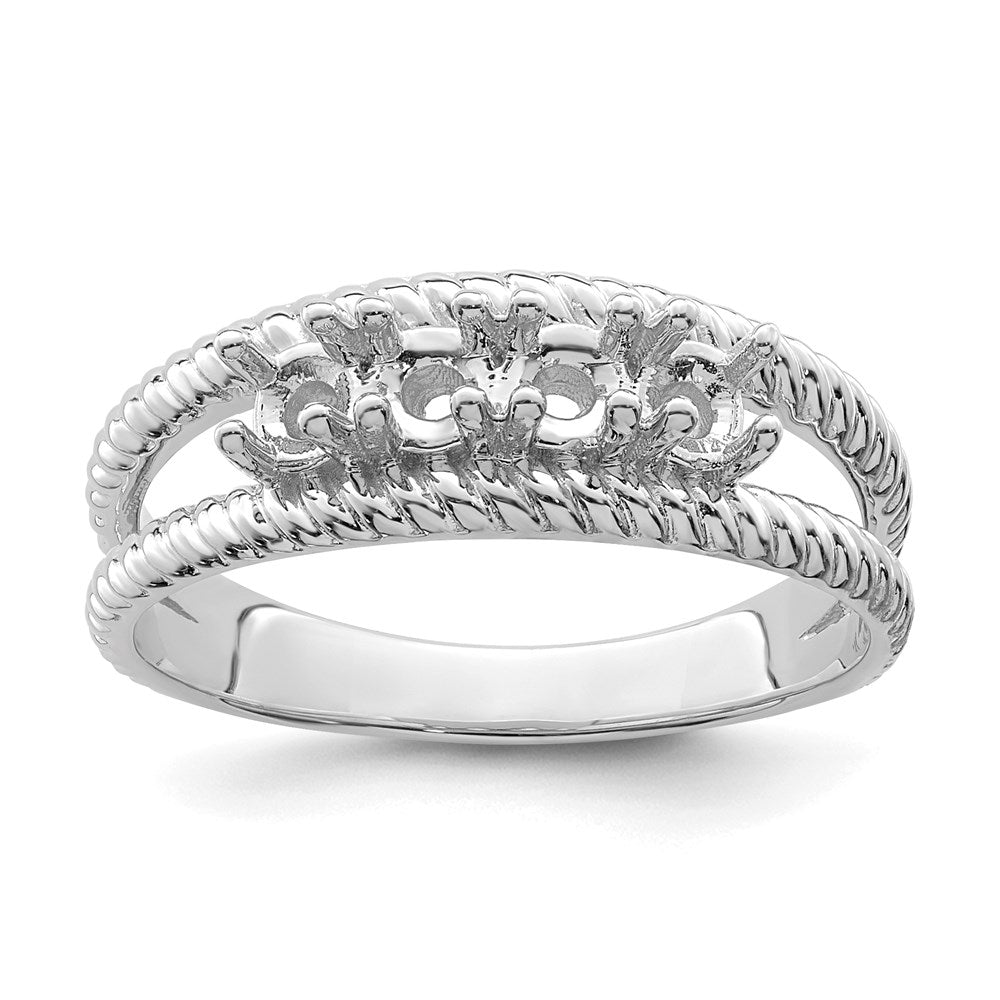 14k White Gold Synthetic Family Jewelry Ring
