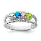 14k White Gold Family Jewelry Ring