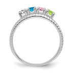 14k White Gold Family Jewelry Ring