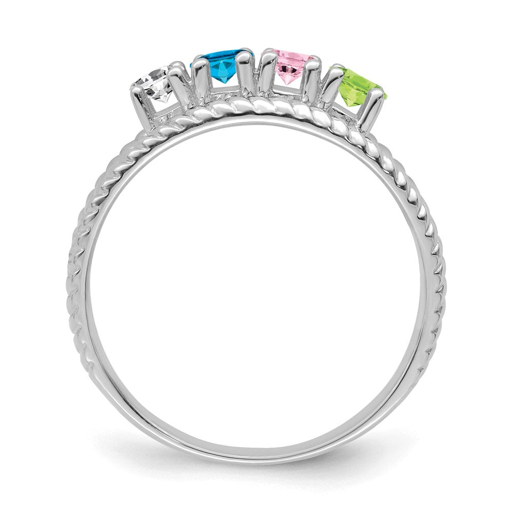 14k White Gold Family Jewelry Ring