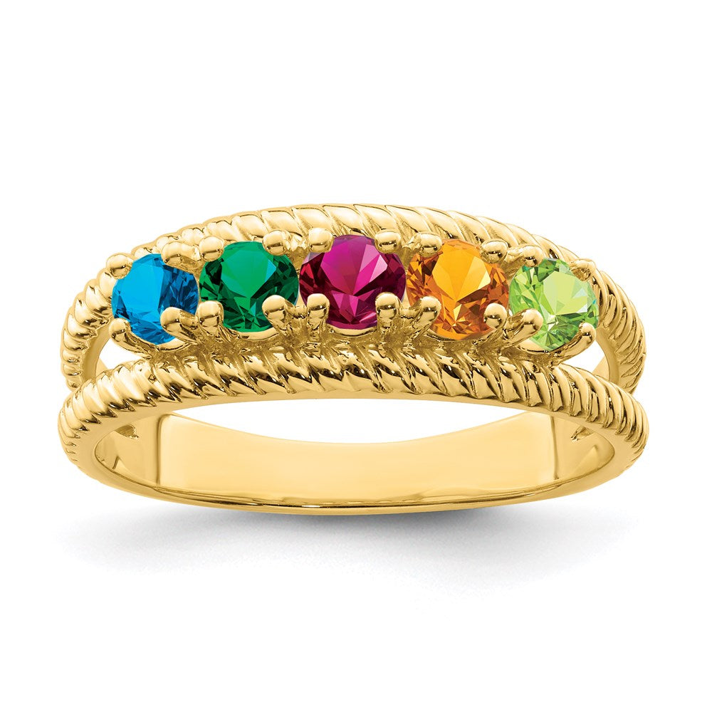 14k Genuine 5 Stone Mother's Ring
