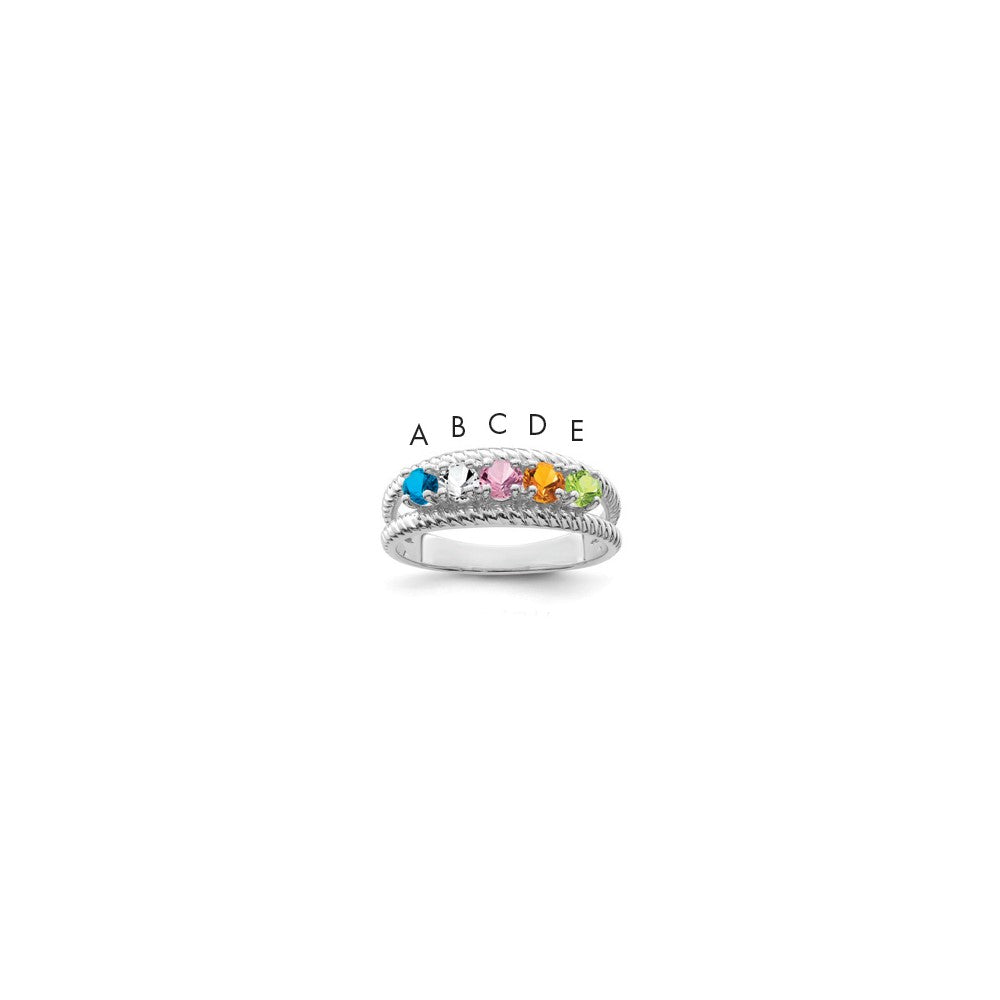 14k White Gold Family Jewelry Ring