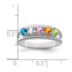 14k White Gold Family Jewelry Ring