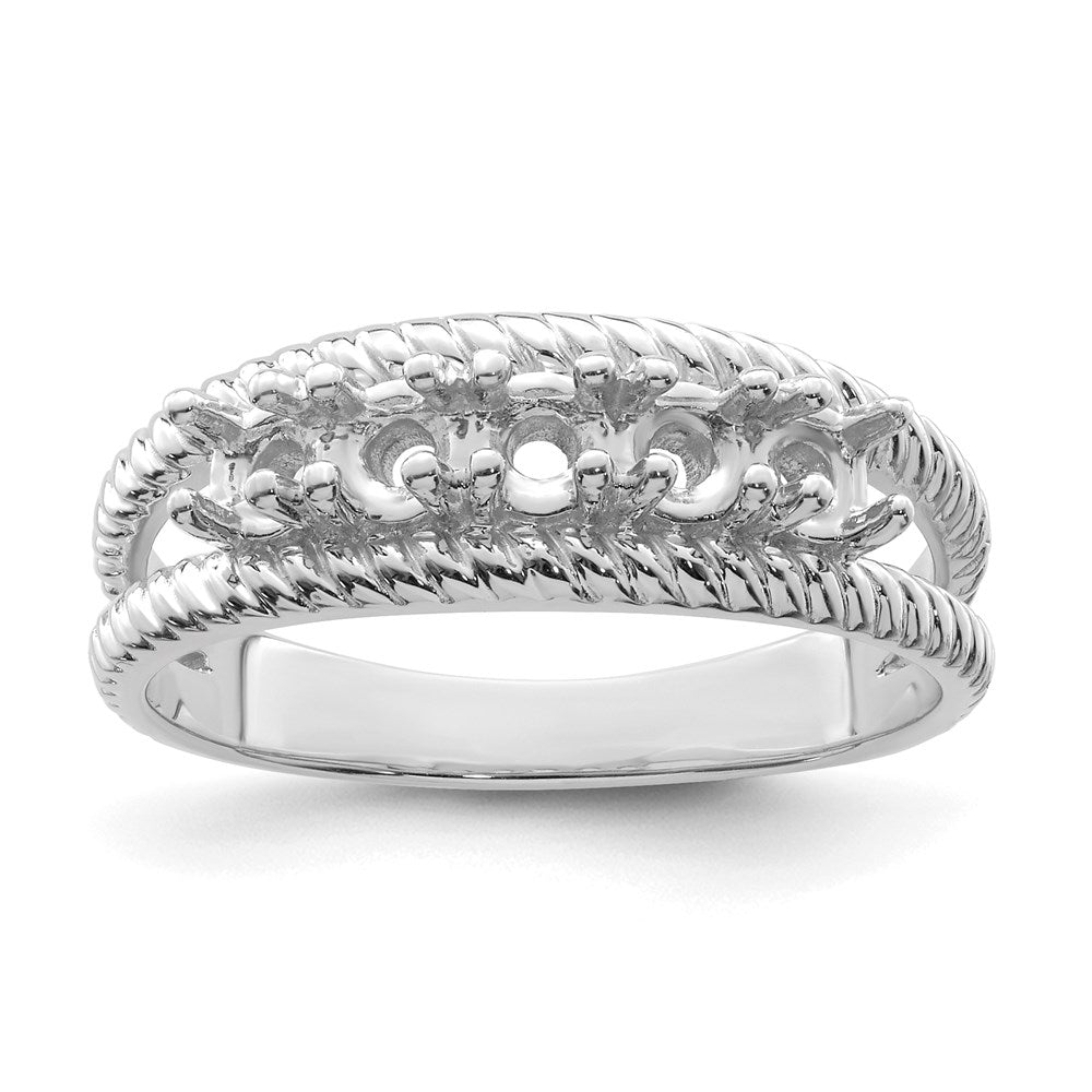 14k White Gold Synthetic Family Jewelry Ring