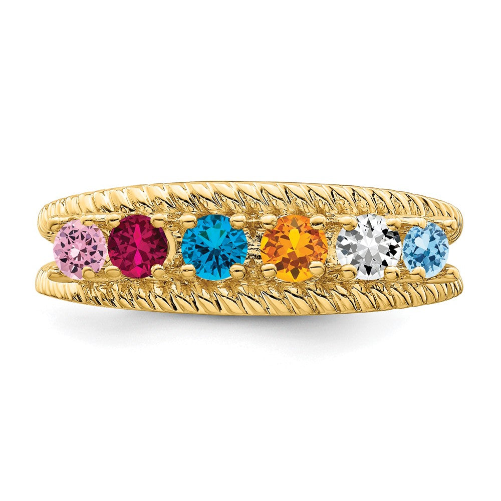14k Synthetic Family Jewelry Ring