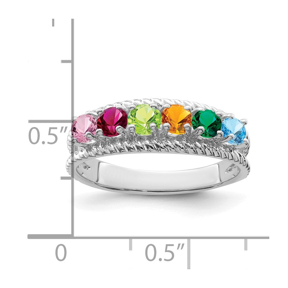 14k White Gold Family Jewelry Ring