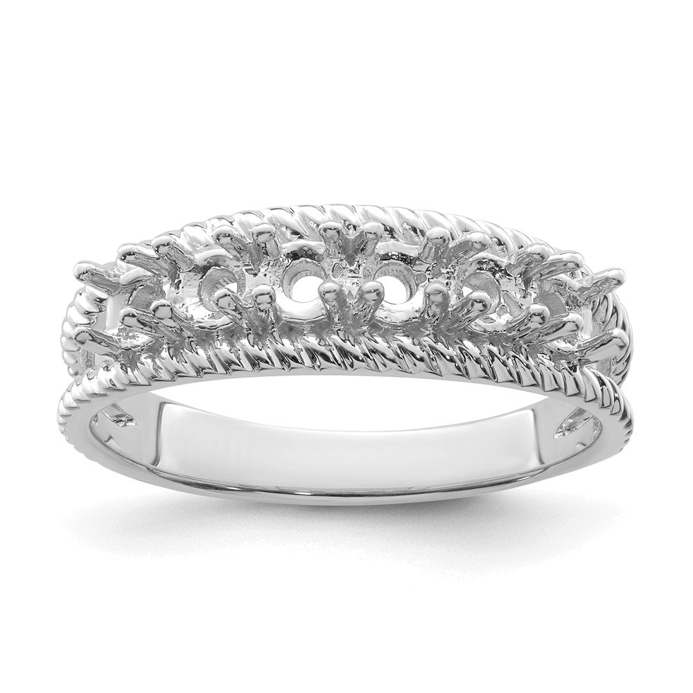 14k White Gold Synthetic Family Jewelry Ring