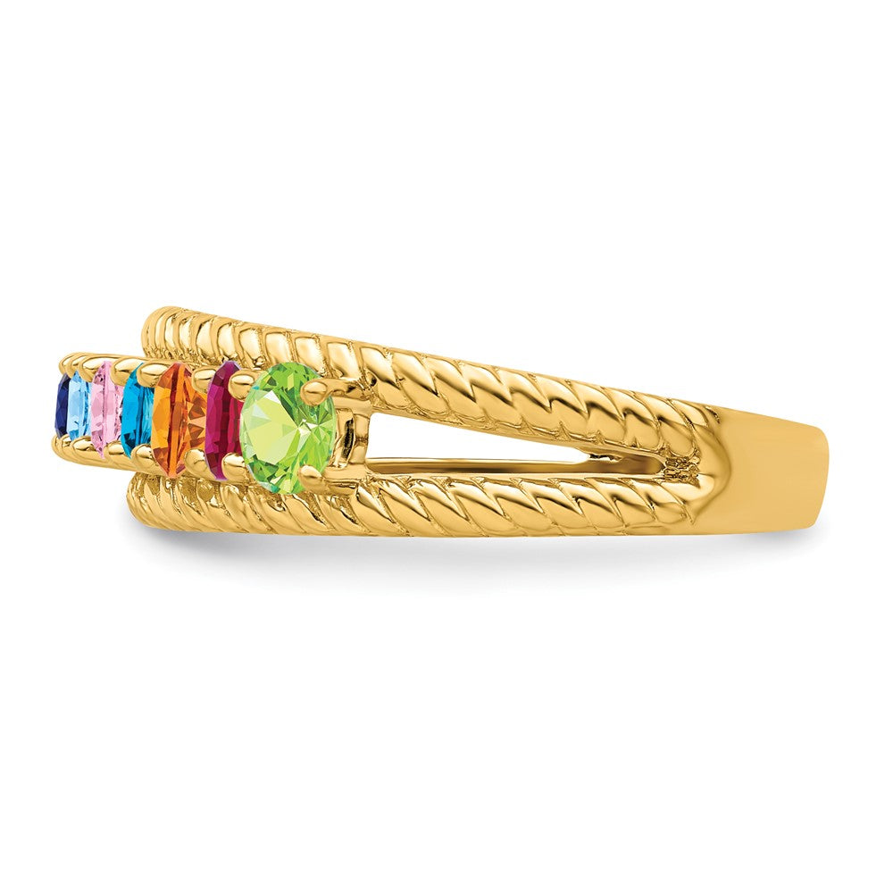 14k Synthetic Family Jewelry Ring