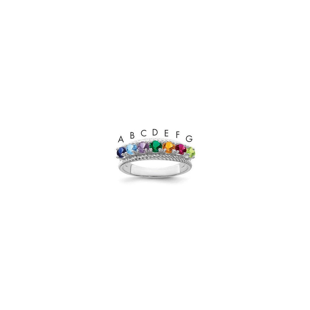 14k White Gold Family Jewelry Ring