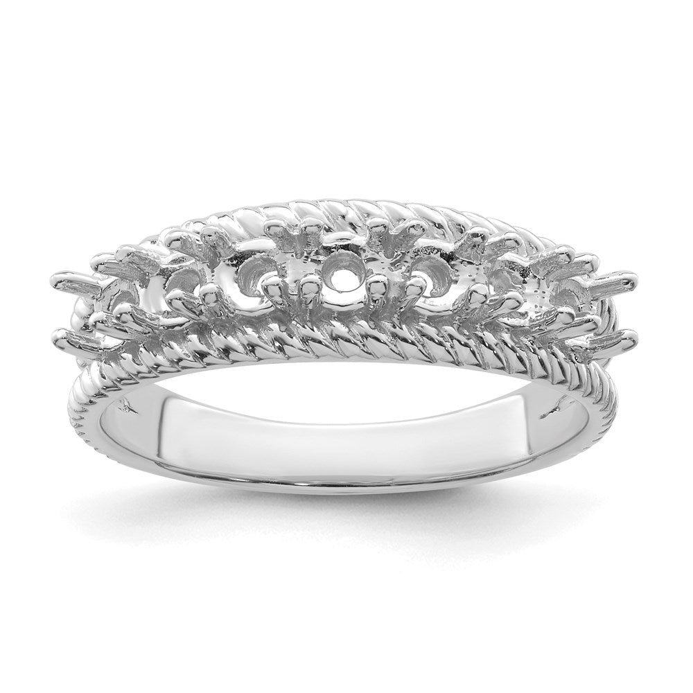 14k White Gold Synthetic Family Jewelry Ring