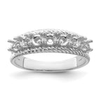14k White Gold Synthetic Family Jewelry Ring