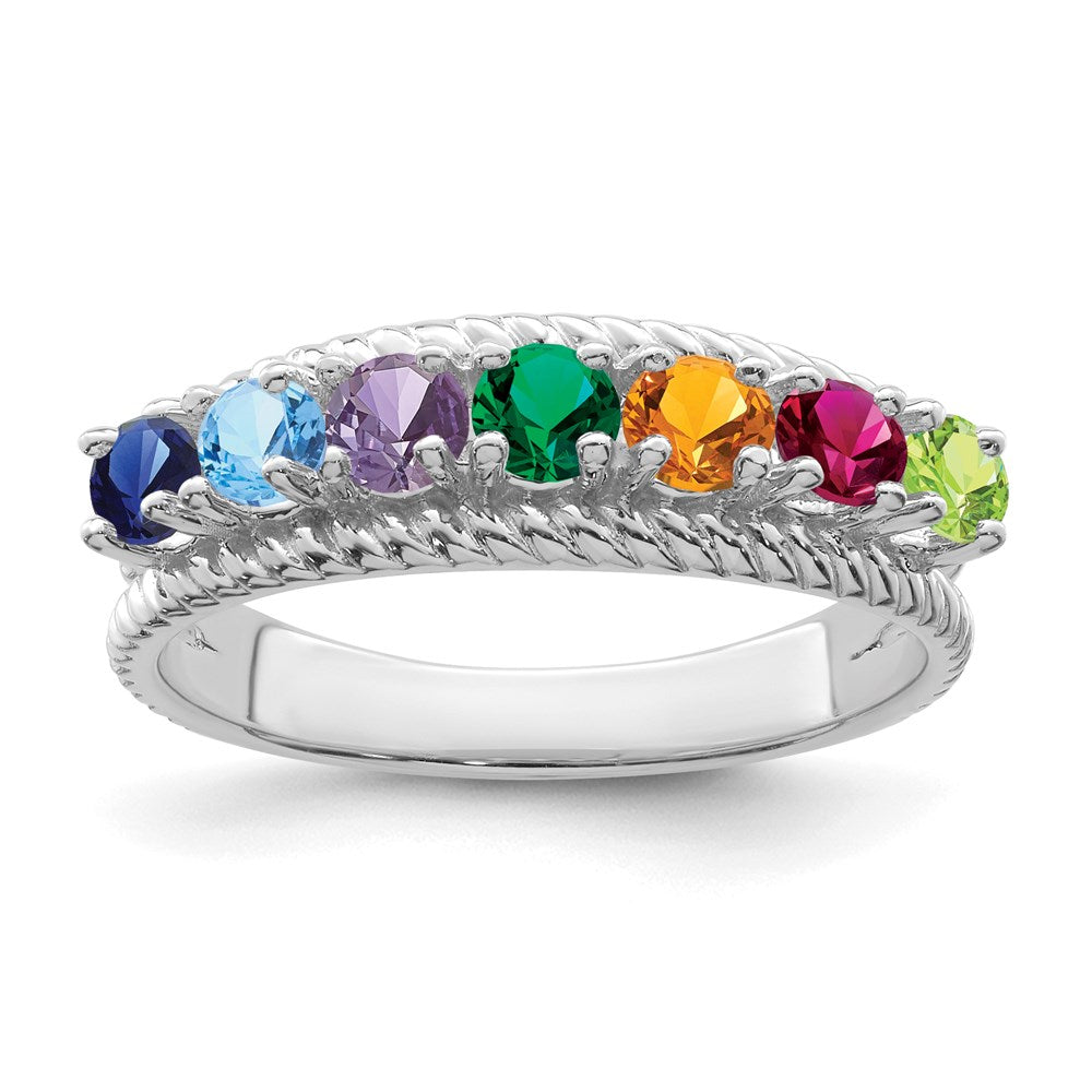 14k White Gold Family Jewelry Ring