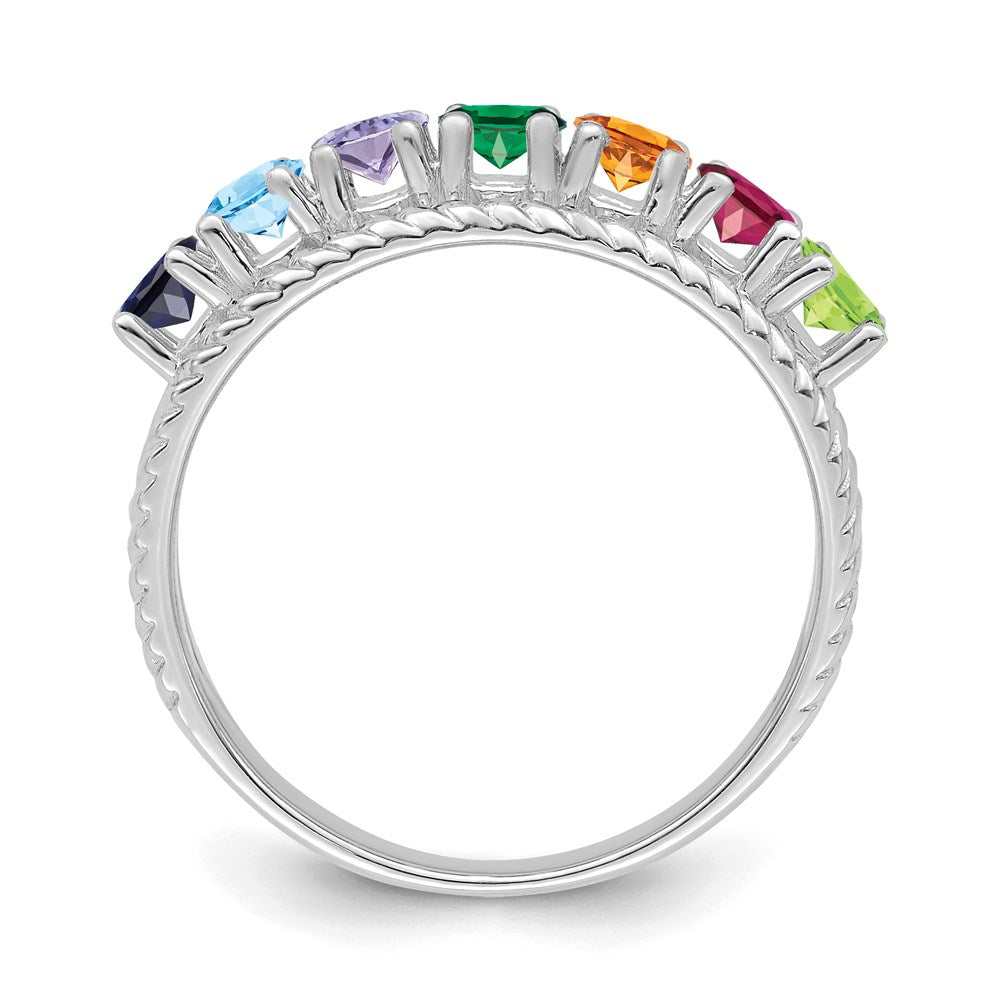14k White Gold Family Jewelry Ring