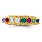 14k Synthetic Family Jewelry Ring
