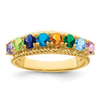14k Synthetic Family Jewelry Ring