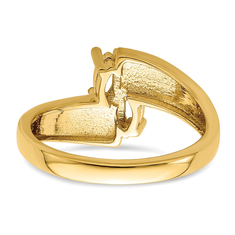 14k Personalized 2-Name Synthetic 2 Stone Couple's Ring