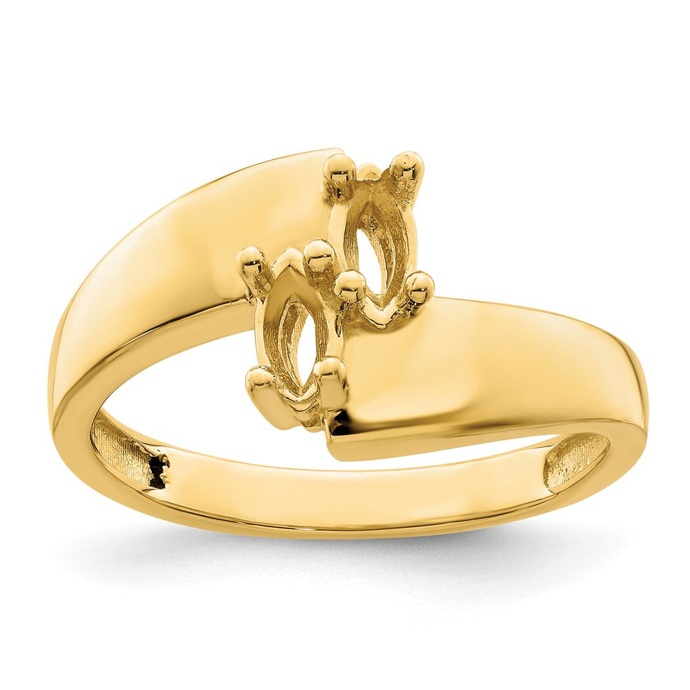 14k Personalized 2-Name Genuine 2 Stone Couple's Ring
