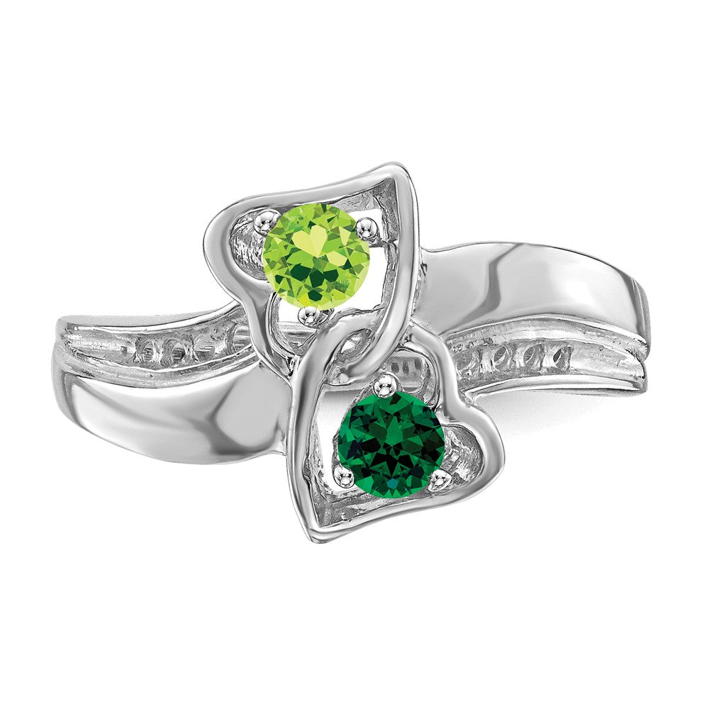 14k White Gold Genuine Family Jewelry Ring