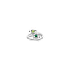 14KW Personalized 2-Name Diamond and Synthetic 2 Stone Couple's Ring