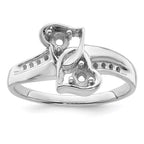 14k White Gold Synthetic Family Jewelry Ring