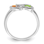 14k White Gold Synthetic Family Jewelry Ring