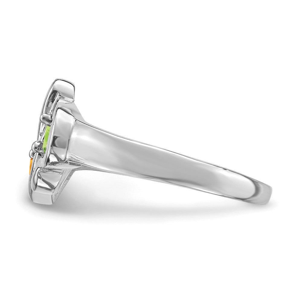 14k White Gold Personalized 2-Name Synthetic 2 Stone Couple's Ring