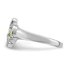 14k White Gold Personalized 2-Name Genuine 2 Stone Couple's Ring