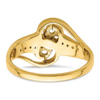 14k Personalized 2-Name Diamond and Synthetic 2 Stone Couple's Ring