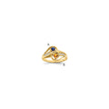 14k Personalized 2-Name Diamond and Synthetic 2 Stone Couple's Ring