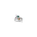 Sterling Silver Rhodium-plated Imitation and Diamond Couple Ring
