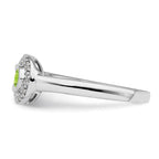 14K White Gold Family Jewelry Genuine Stone & Diamond Set Ring